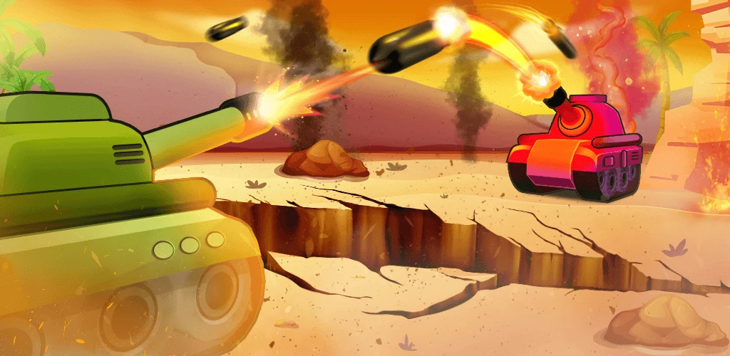 Hill Top Tanks gameplay and promotional artwork